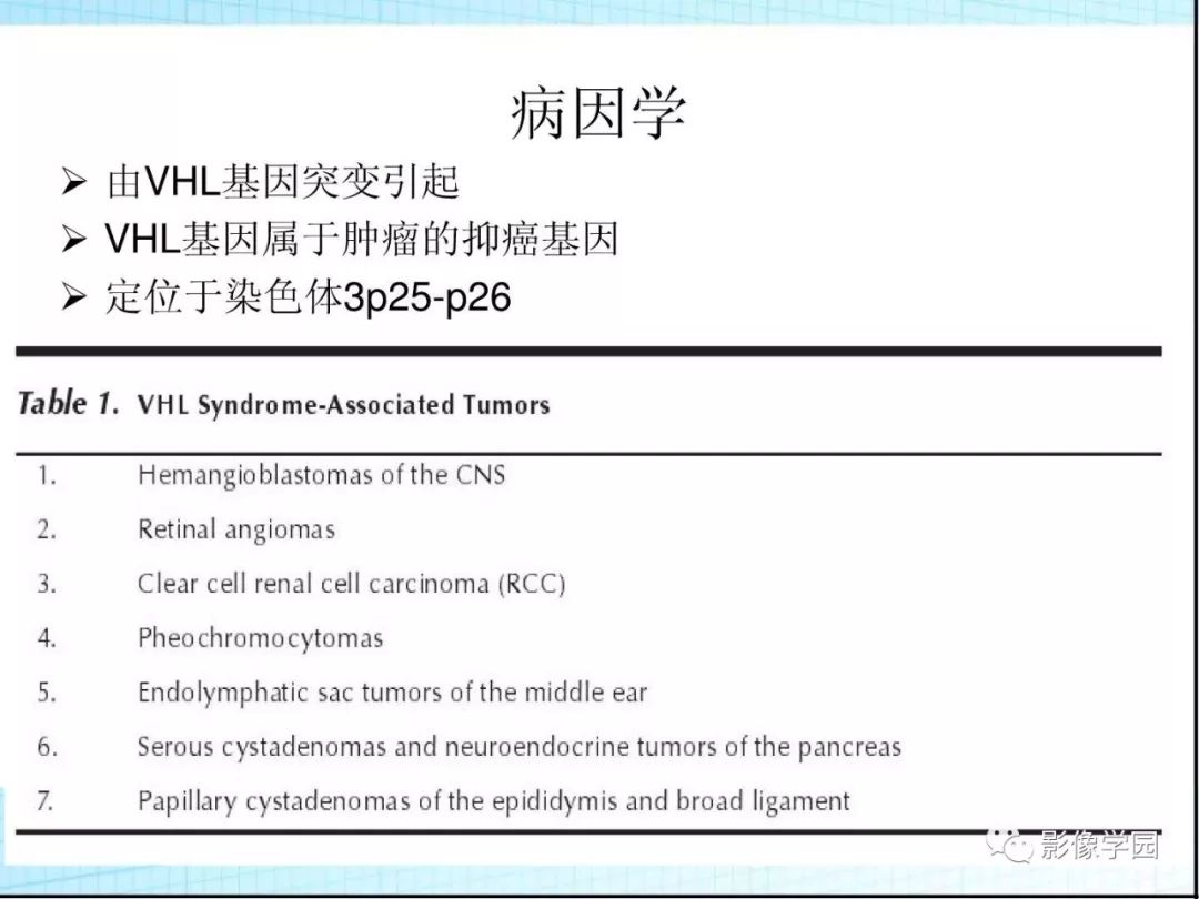 【病例】Von Hippel-Lindau综合征1例CT影像表现