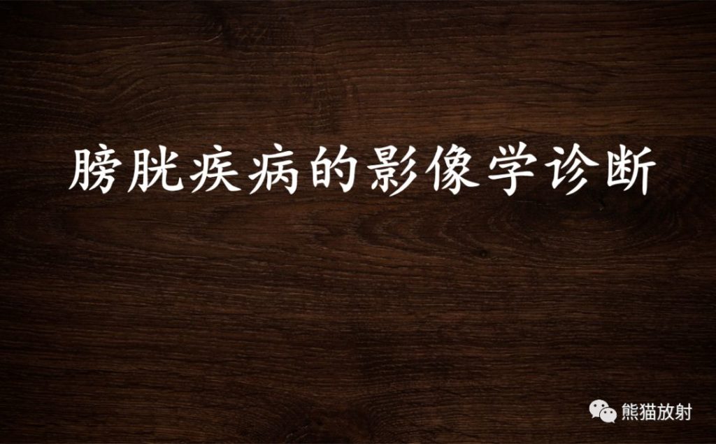 【PPT】膀胱疾病的影像学诊断
