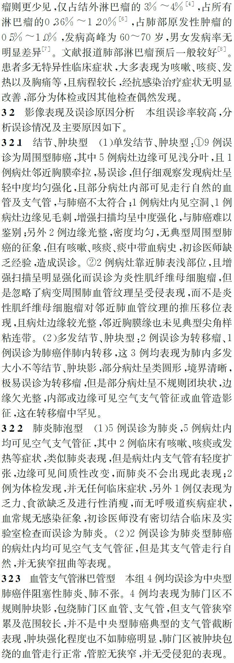 原发性肺淋巴瘤CT表现及误诊分析 原发性肺淋巴瘤CT表现及误诊分析