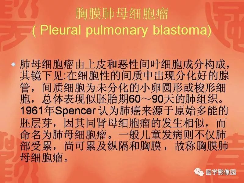 【病例】儿童肺母细胞瘤1例CT影像表现