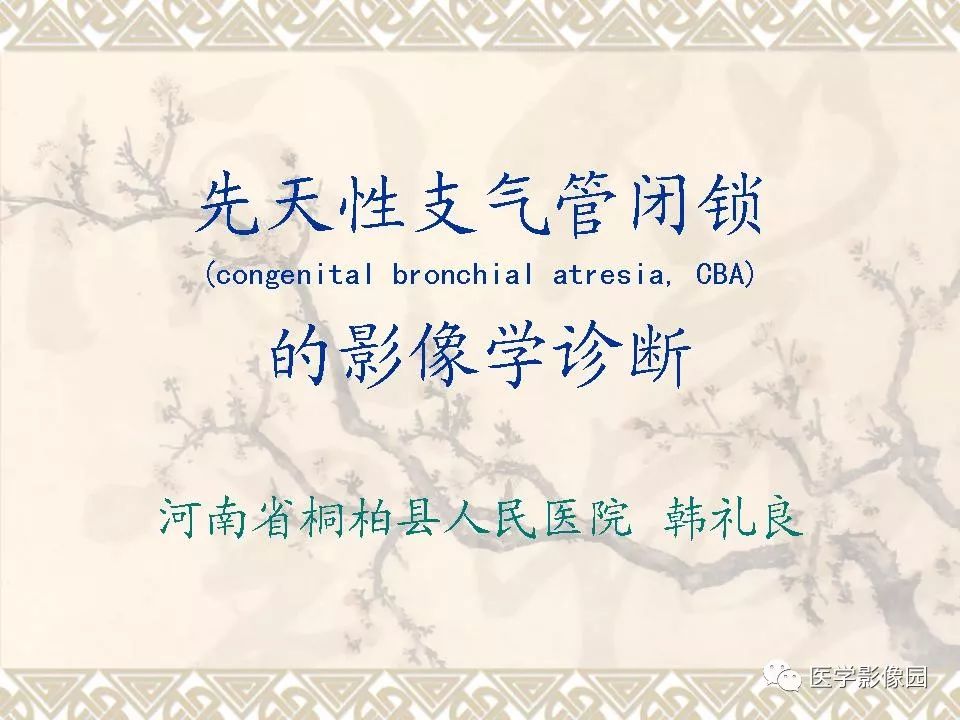 【PPT】先天性支气管闭锁的影像学诊断