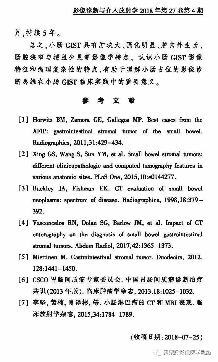 【病例】小肠间质瘤1例CT影像诊断思维
