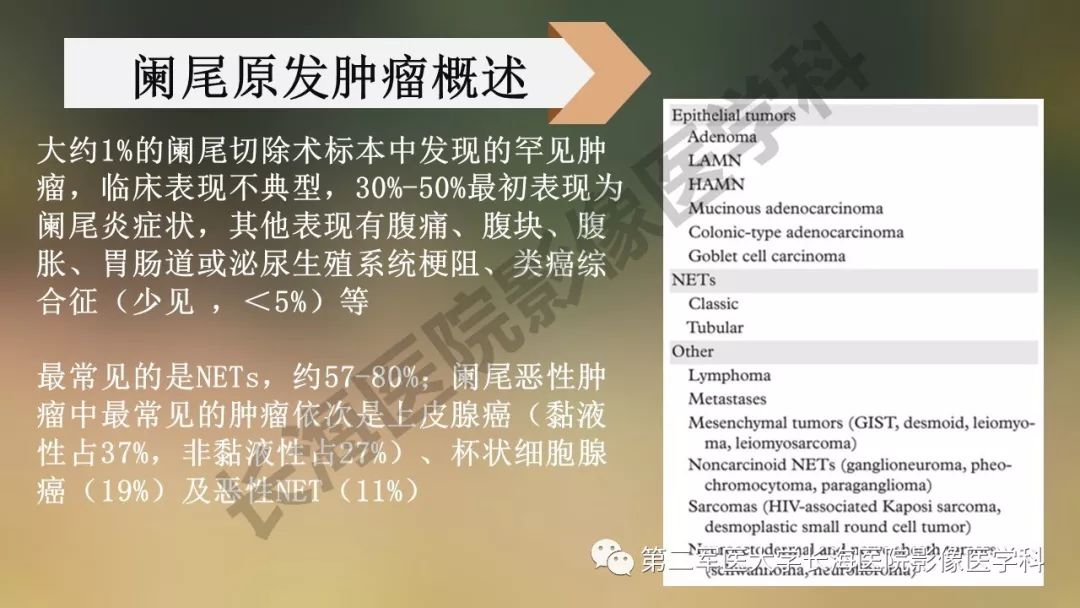 【PPT】阑尾常见原发肿瘤影像学表现