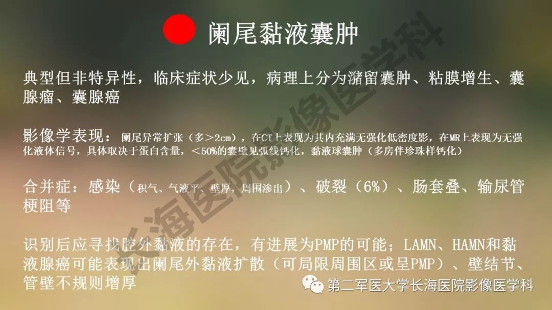 【PPT】阑尾常见原发肿瘤影像学表现