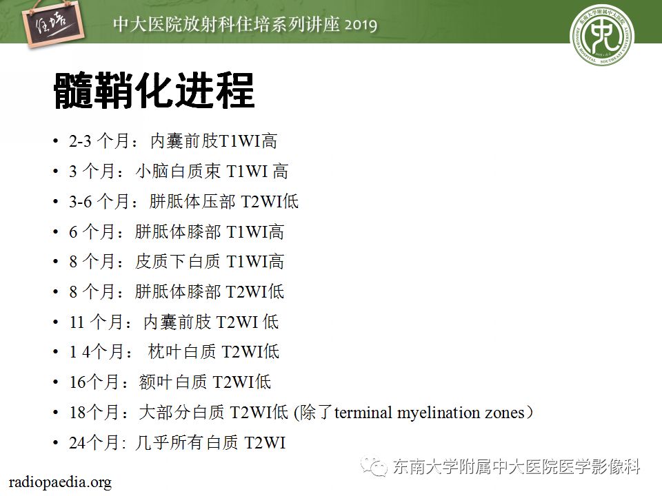 【PPT】小儿脑发育的MRI表现