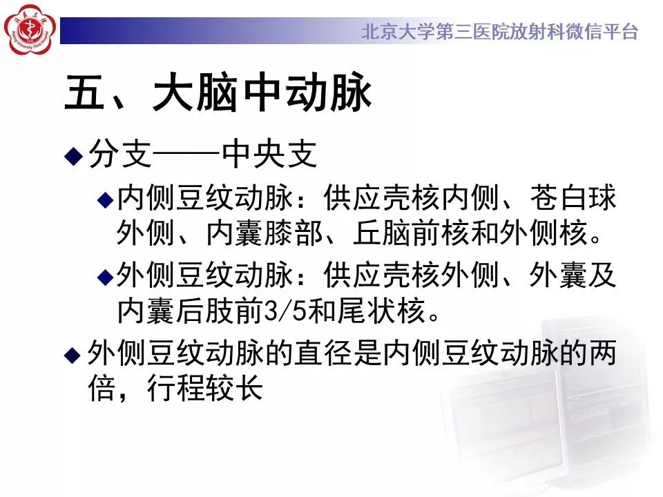 【PPT】脑动脉解剖及供血区分布