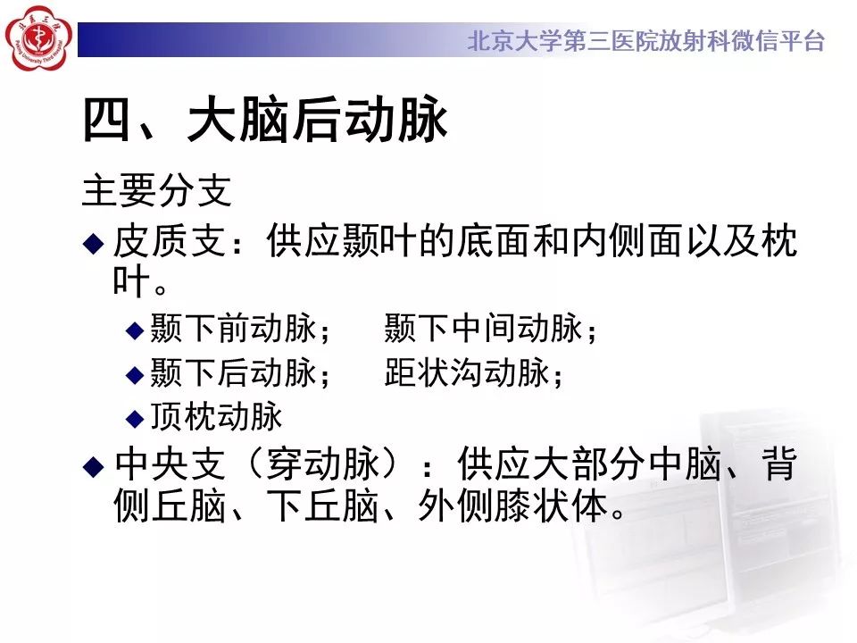 【PPT】脑动脉解剖及供血区分布