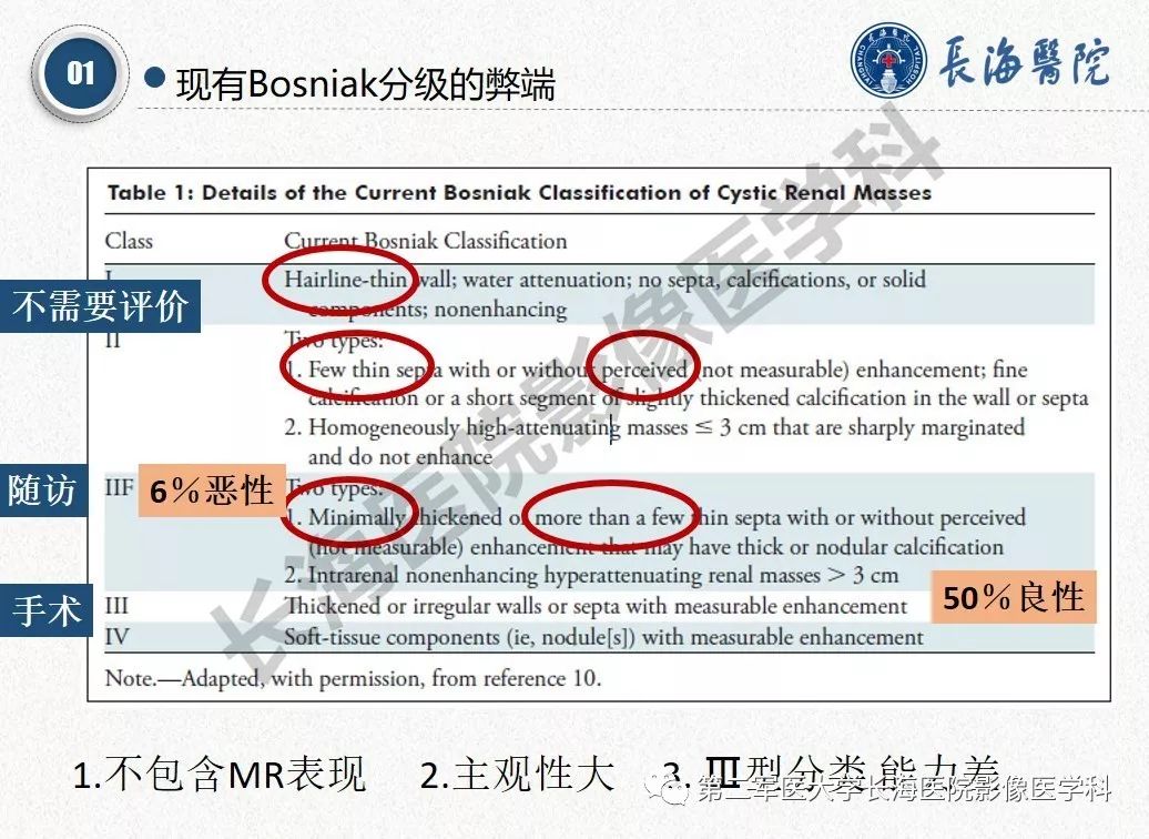 【PPT】肾脏囊性肿块的Bosniak分级,2019版本