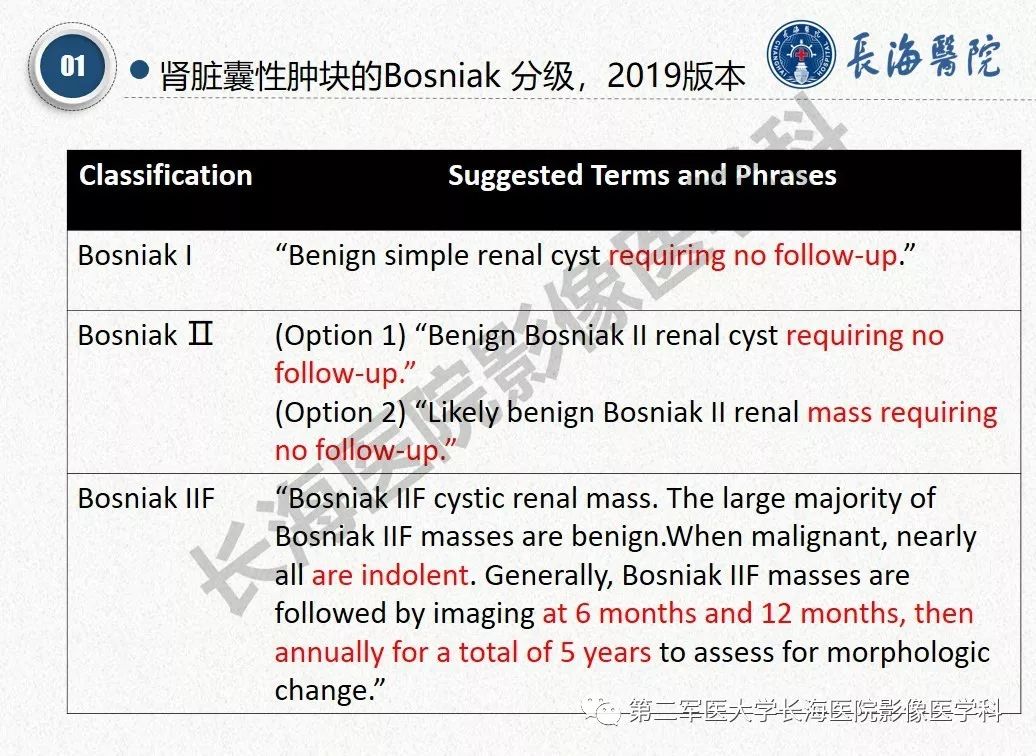 【PPT】肾脏囊性肿块的Bosniak分级,2019版本