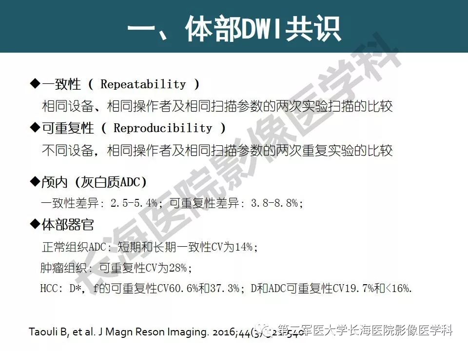 【PPT】体部DWI共识及胰腺DWI研究经验介绍