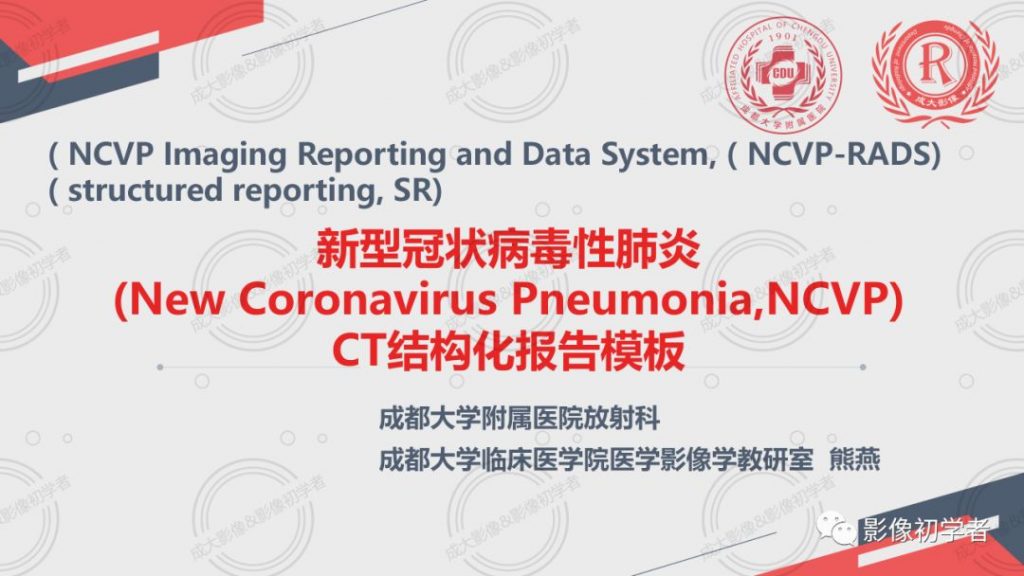 【PPT】新型冠状病毒性肺炎CT结构化报告模板