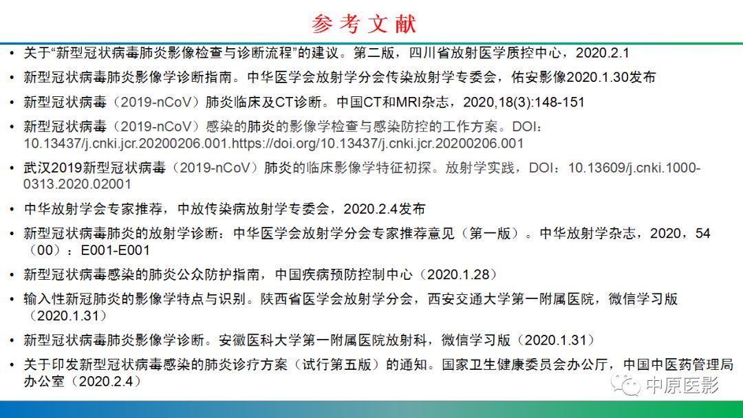 【PPT】新型冠状病毒肺炎影像学诊断浅析