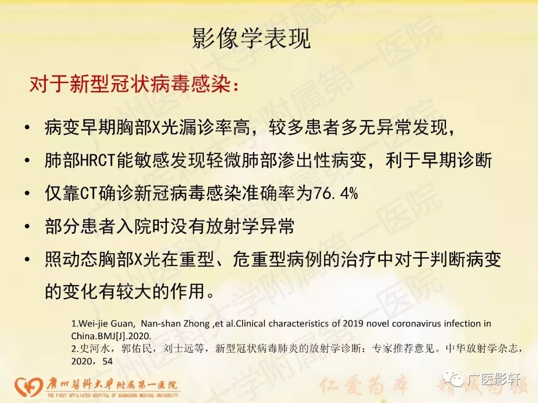 【PPT】新型冠状病毒肺炎影像学特点