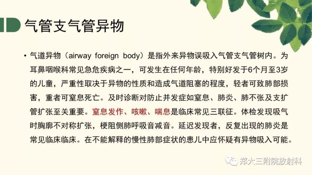 【PPT】支气管异物的CT分析