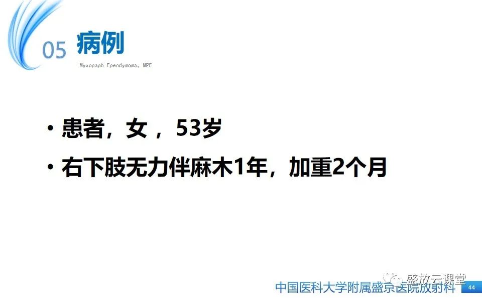 影像PPT - 【PPT】圆锥马尾型粘液乳头型室管膜瘤-44