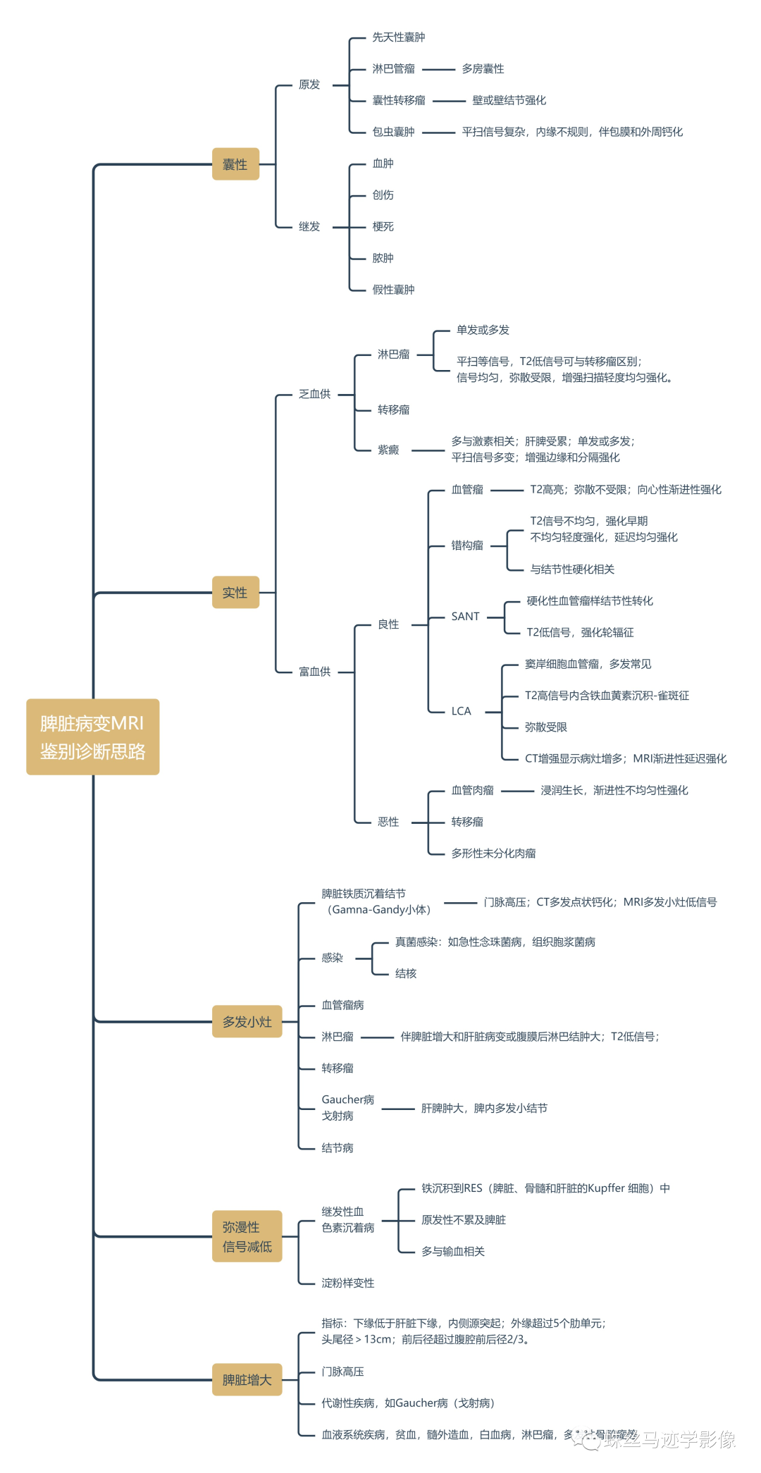 影像PPT - 一图学习脾脏MRI鉴别诊断思路-1