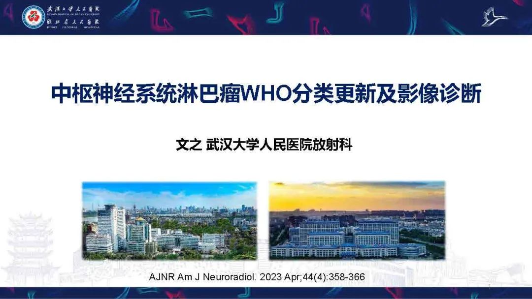 影像PPT - 【PPT】中枢神经系统淋巴瘤WHO分类更新及影像诊断-1
