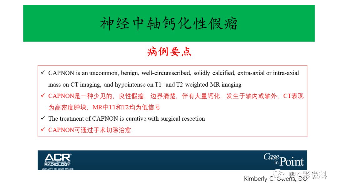 影像PPT - 【PPT】神经中轴钙化性假瘤(CAPNON)的影像诊断及鉴别诊断-6