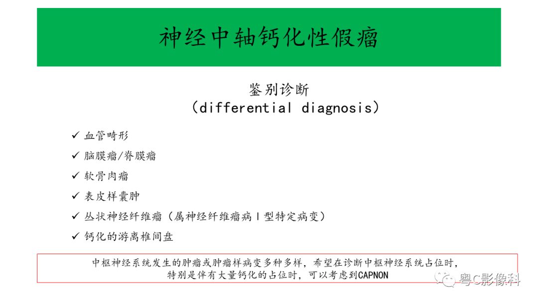 影像PPT - 【PPT】神经中轴钙化性假瘤(CAPNON)的影像诊断及鉴别诊断-11